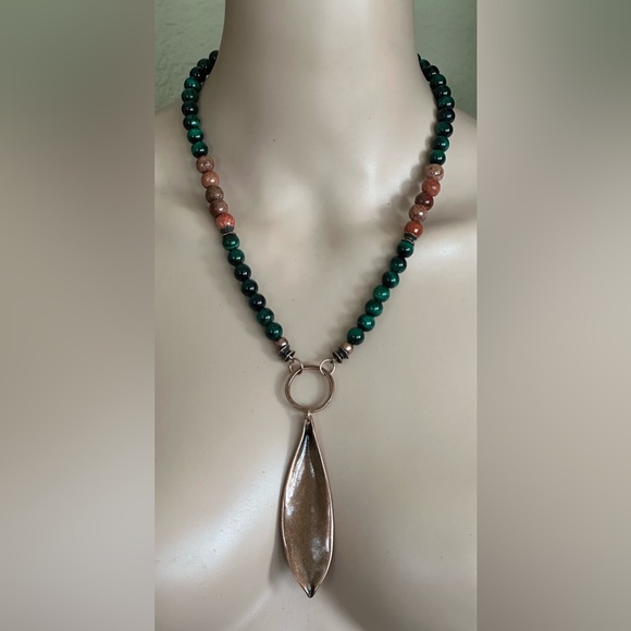 28 inch Copper Leaf pendant Necklace NWOT - Picture 1 of 10